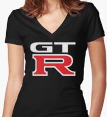 NISSAN GTR Women's Fitted V-Neck T-Shirt