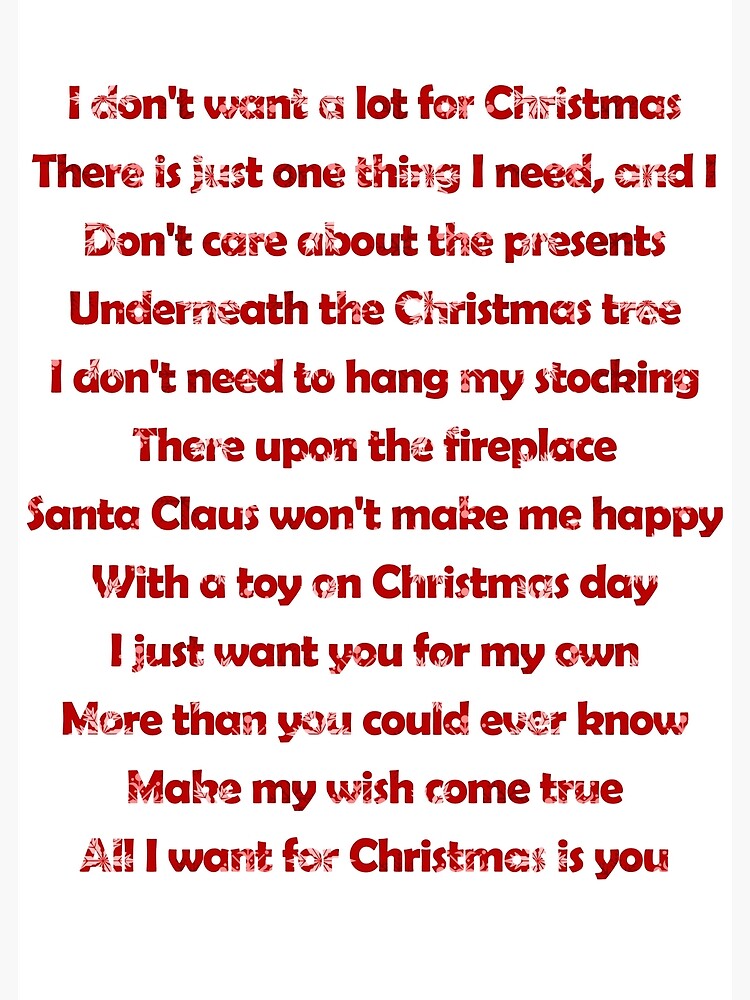 All i want for christmas is you lyrics