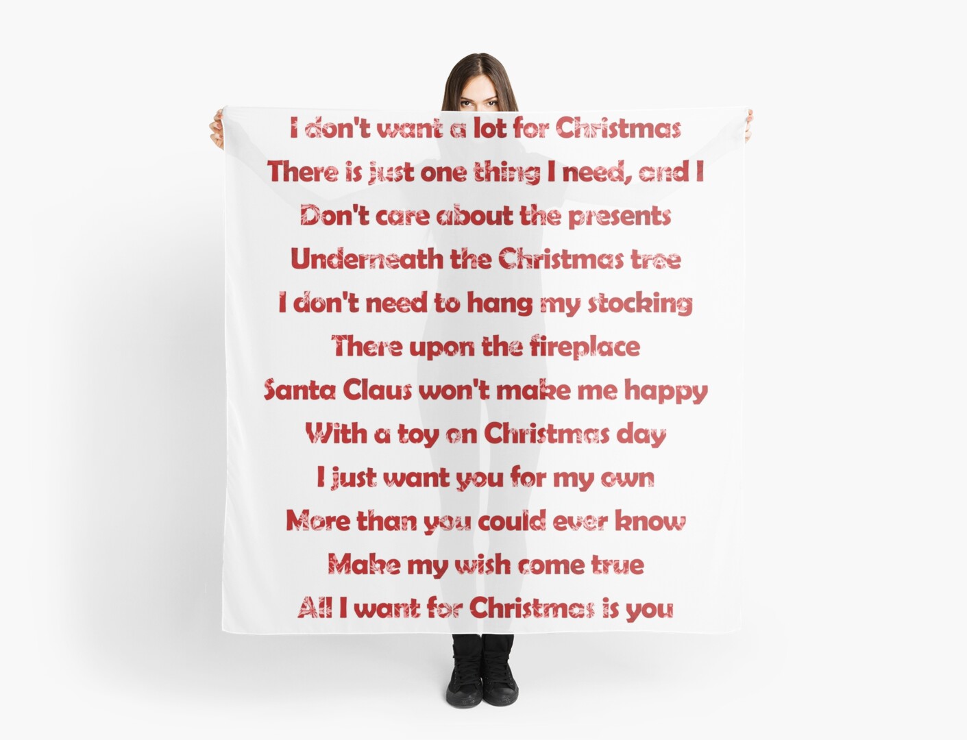 "Mariah Carey - All I Want For Christmas Is You Lyrics" Scarf by laura-downing | Redbubble