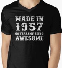 Made In 1957 60 Years Of Being Awesome Men's V-Neck T-Shirt