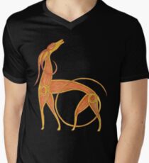 Celtic Anglo Saxon Greyhound Hound Lurcher Dog Men's V-Neck T-Shirt