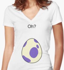 Pokemon GO Egg Oh? Purple 10km Women's Fitted V-Neck T-Shirt