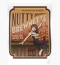 The Nutty Brewnette, American Brown Ale Poster
