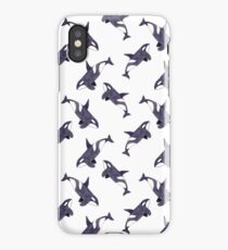 Watercolor monochrome pattern with orca iPhone Case/Skin