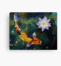 Showa Koi and Water Lily Canvas Print