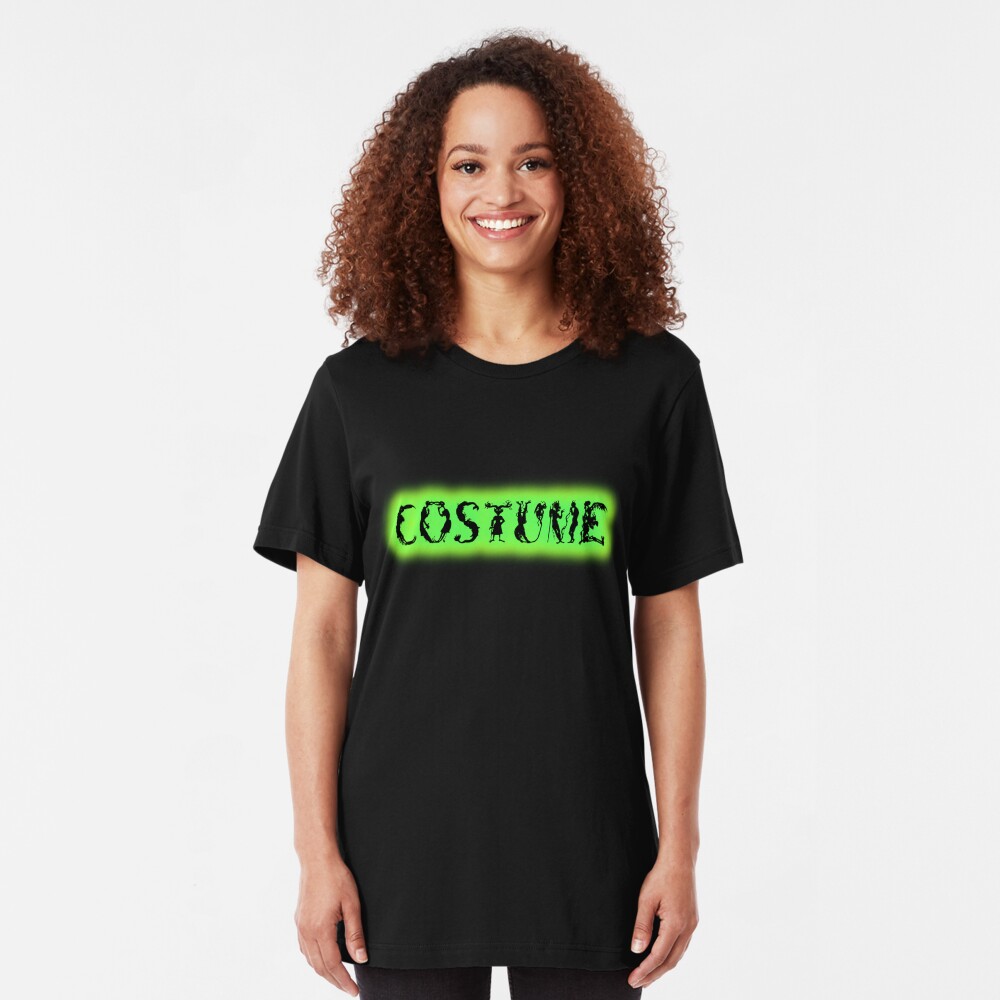 Monster-Lettered Costume (Green) Slim Fit T-Shirt