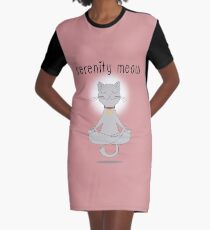 Serenity Meow Graphic T-Shirt Dress