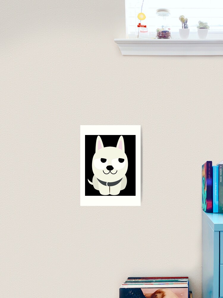 White German Shepherd Emoji Thinking Hard And Hmm Face Art Print