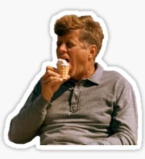 JFK Eating Ice Cream Sticker