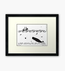 Moby Dick Black and White Illustrated Quote Framed Print