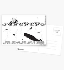 Moby Dick Black and White Illustrated Quote Postcards