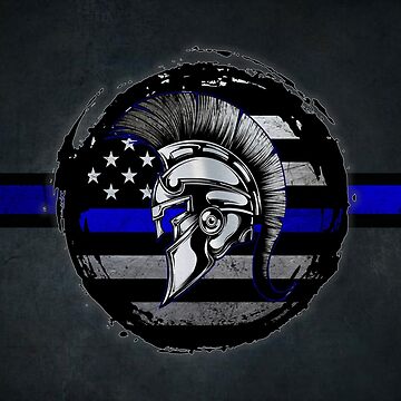 Spartan Helmet 2 - Thin Blue Line American flag - Sticker –  ThinBlueLineHeroes