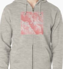 Pink and White Frank Ocean Zipped Hoodie