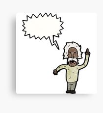 cartoon genius old man Canvas Print