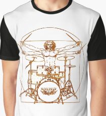 Vitruvian Drummer Man Graphic T-Shirt