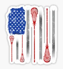 Lacrosse American Flag Lax Stick Ball Star Team Sticker