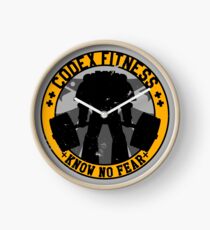 Know No Fear (large badge) Clock