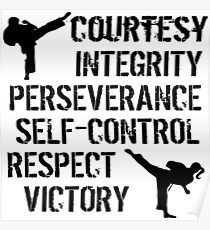 Taekwondo - TKD Tenets, Martial Arts, Kickers Poster