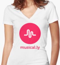musical.ly musically Women's Fitted V-Neck T-Shirt