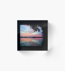 Sunset On The Lake Acrylic Block