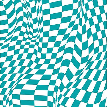 Aesthetic Simple Modern Wavy Blue Checkered Design | Greeting Card