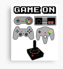 Game On Retro Video Game Controller Poster Canvas Print