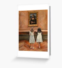 Watching Mona Lisa Greeting Card