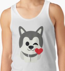 Siberian Husky Emoji Flirting and Blowing Kiss Men's Tank Top
