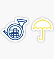 Blue French Horn Vs. Yellow Umbrella Sticker