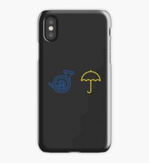Blue French Horn Vs. Yellow Umbrella iPhone Case/Skin