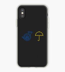 Blue French Horn Vs. Yellow Umbrella iPhone Case