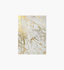 Gold marble on white (original height quality print) Art Board