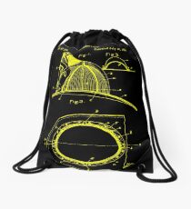firefighter fireman patent art Drawstring Bag
