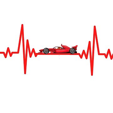 F1 heartbeat car black and red t-shirt ,pulse, F1 fan gift, Ferrari ,Leclerc