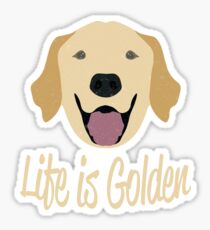 Pegatina La vida es dorada (Golden Retriever)