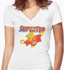Super Ted Women's Fitted V-Neck T-Shirt