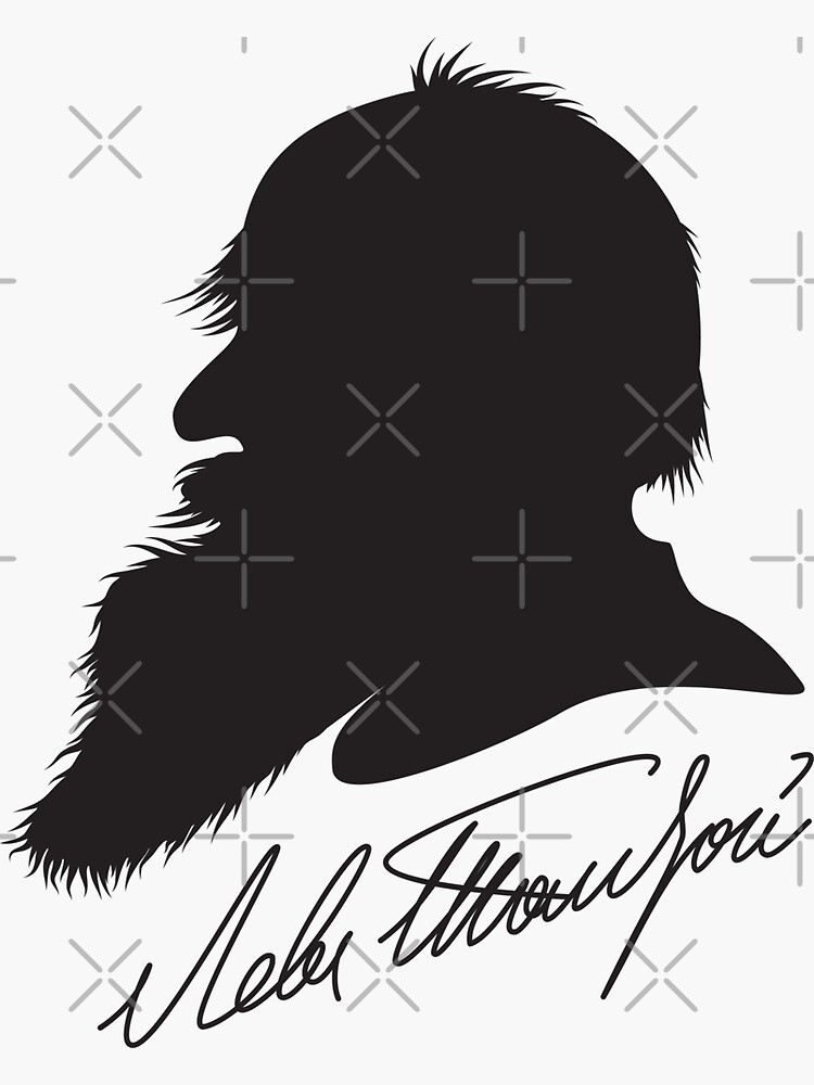 Leo Tolstoy profile portrait and signature by kislev