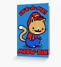 It's-a-me! Meow-rio! (Text ver.) Greeting Card