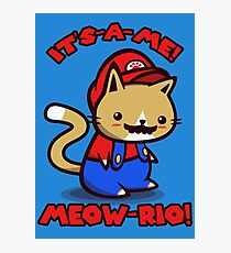 It's-a-me! Meow-rio! (Text ver.) Photographic Print
