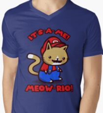 Elle même! Miaou-rio! (Texte ver.) T-shirt col V homme