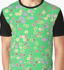 Flowers on green background Graphic T-Shirt
