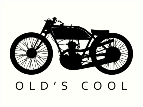 Download "Old's Cool - Vintage Motorcycle Silhouette (Black)" Art ...
