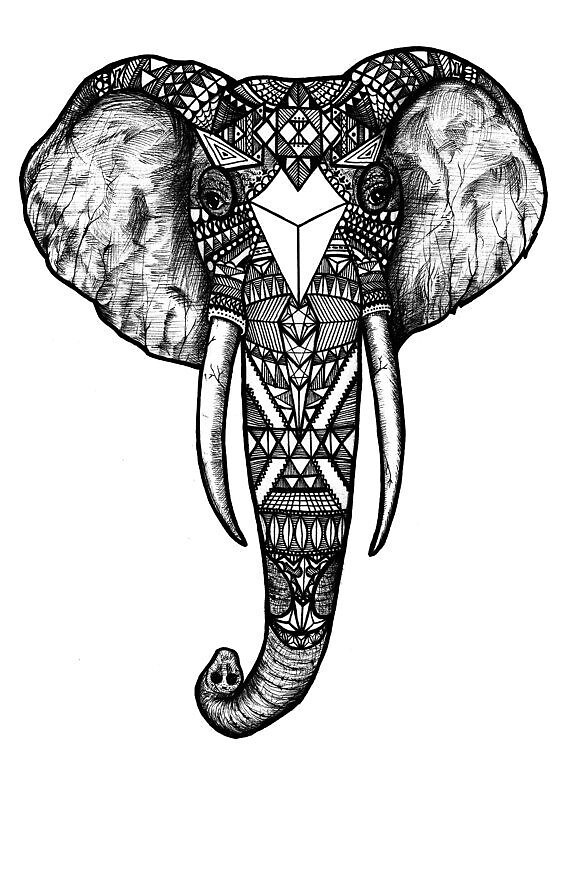boho elephant boho elephant outline