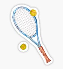 Tennisschläger mit Tennisbällen_3 Sticker
