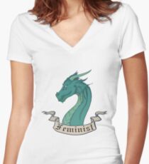 FEMINIST - Dark Dragon Women's Fitted V-Neck T-Shirt