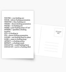 Angry Grammar Postcards