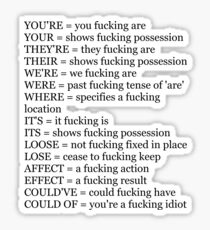 Angry Grammar Sticker