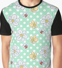 Polk-a-dot Daffodil Pattern Graphic T-Shirt