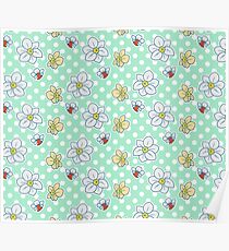 Polk-a-dot Daffodil Pattern Poster