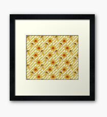 Daffodils Striped Pattern Framed Print